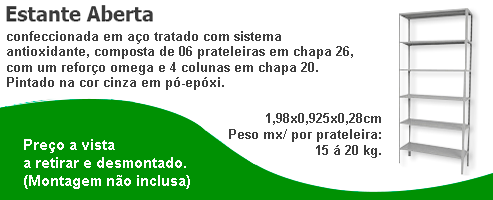 promo��o estante aberta -  moveis para Escrit�rio