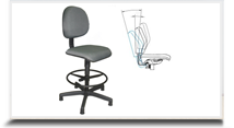 Cadeiras industriais para escritrio - Cadeira Caixa II Estofada Executiva Ergonomica 