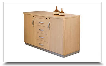 Armrio para Escritorio - Armrio Quadra Credenza 4 Gavetas