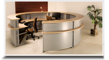 Balces para recepo para escritrio - Balco Linha Quadra Redondo